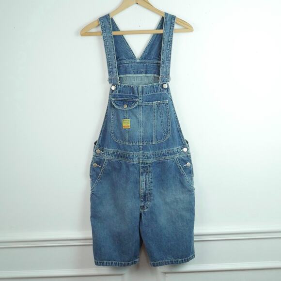 Wrangler Pants - Lady Wrangler Medium Overall Shorts Shortalls Denim Bibs Carpenter Blue Bell